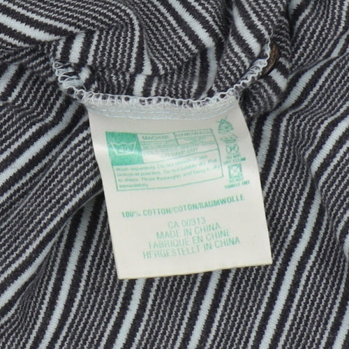 Lyle & Scott Men's Grey Striped Polo Shirt L