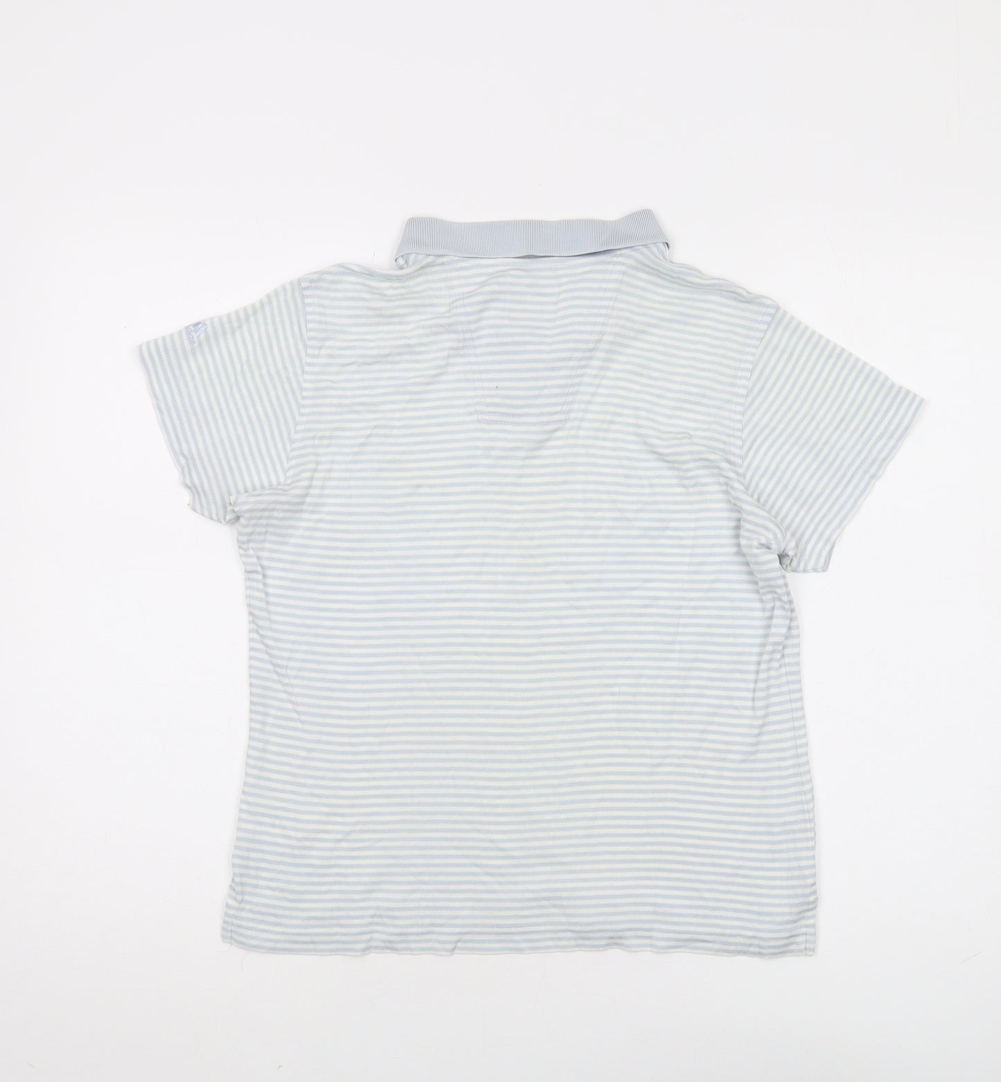 Adidas Unisex Blue Striped Polo Shirt M