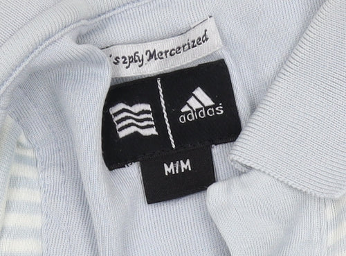 Adidas Unisex Blue Striped Polo Shirt M