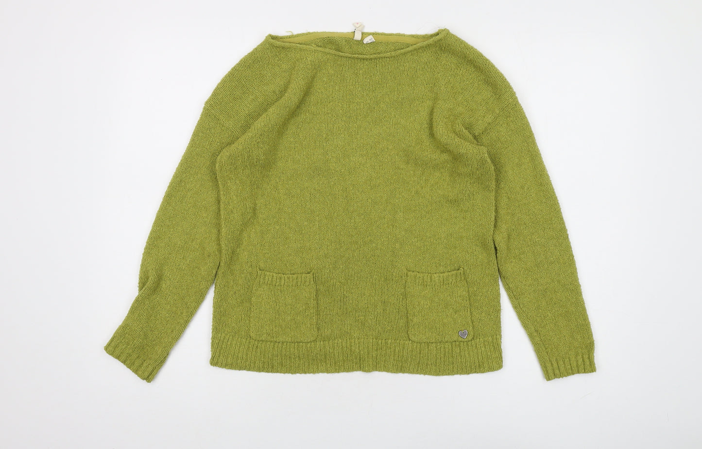 White Stuff Women's Green Boat Neck Pullover Jumper Size 12
