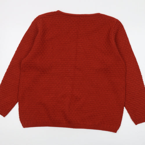 Isle Essentials Women's Red Pullover Jumper, L