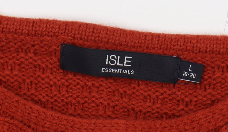 Isle Essentials Women's Red Pullover Jumper, L