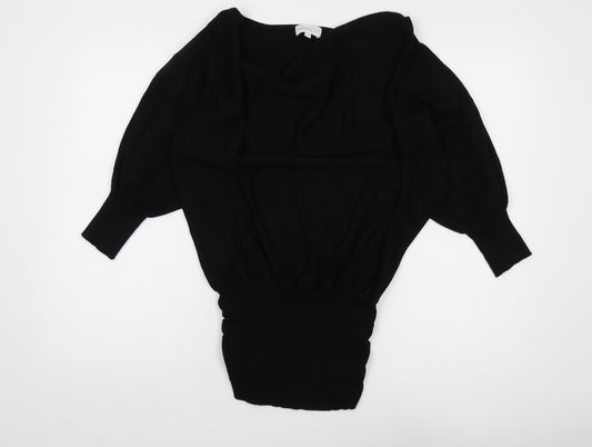 Apricot Women's Black Dolman Sleeve Knit Jumper Size 10