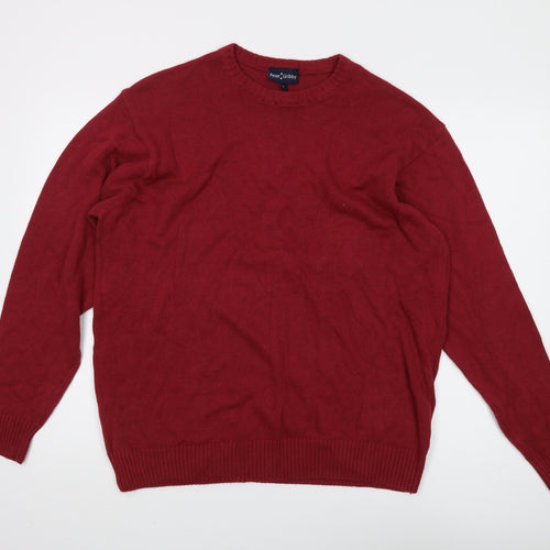 Peter Gribby Men's Red Cotton Pullover Jumper Size L
