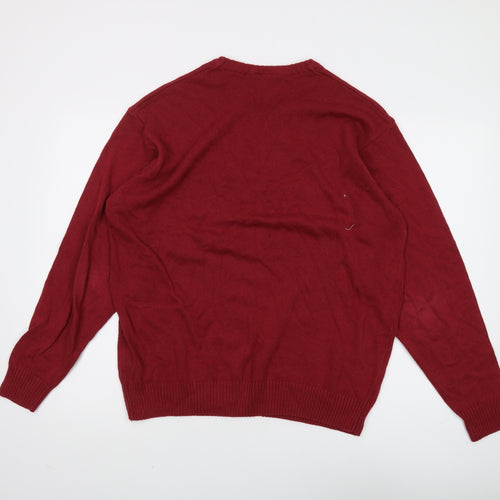 Peter Gribby Men's Red Cotton Pullover Jumper Size L