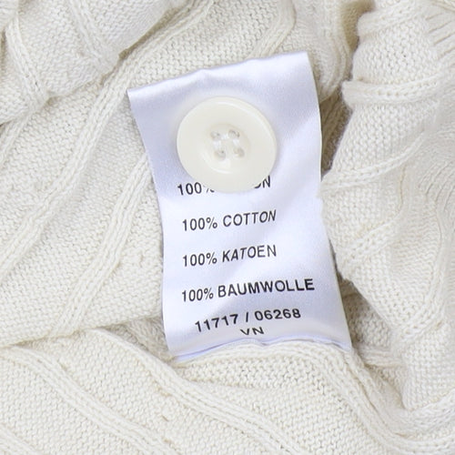 Happy D Women's Ivory Cable Knit Pullover Jumper L