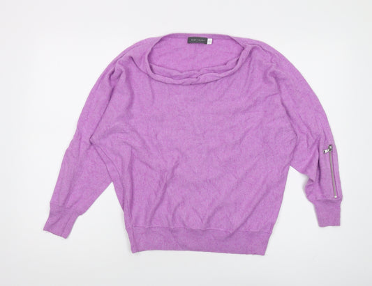 Mint Velvet Women's XS Purple Cowl Neck Pullover Jumper