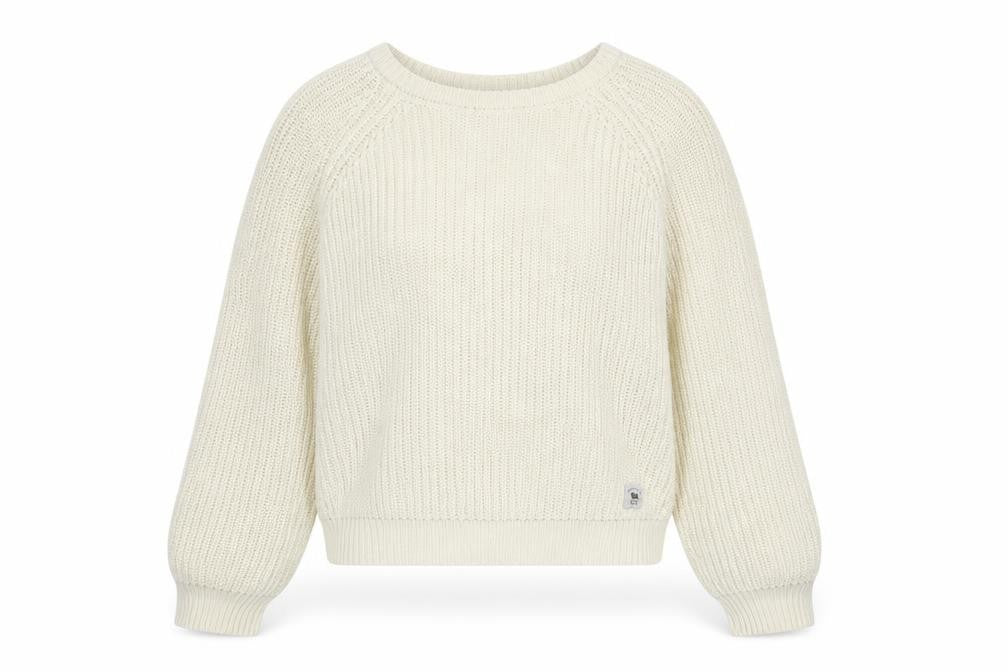 Front view of Bellfield Women's Ivory Chunky-Knit jumper M