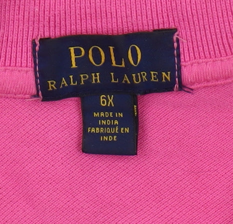 Ralph Lauren Girls Pink Shirt Dress, Size 6 Years, Casual