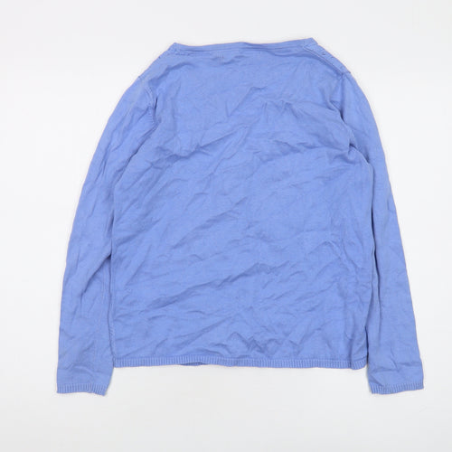 Isle Women's Blue Cardigan Size M Geometric Knit