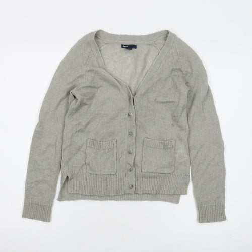 Gap Girls Grey Cardigan, Size 13, Acrylic Blend, V-Neck