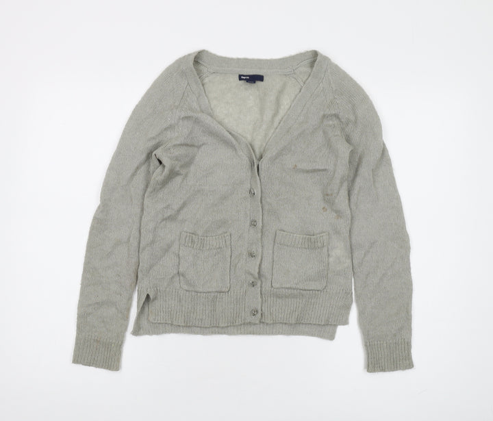 Gap Girls Grey Cardigan, Size 13, Acrylic Blend, V-Neck