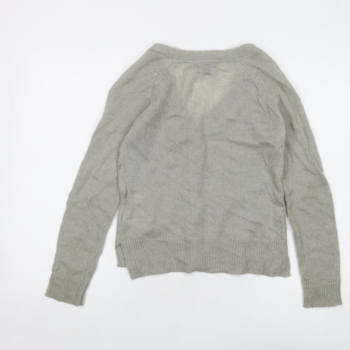Gap Girls Grey Cardigan, Size 13, Acrylic Blend, V-Neck