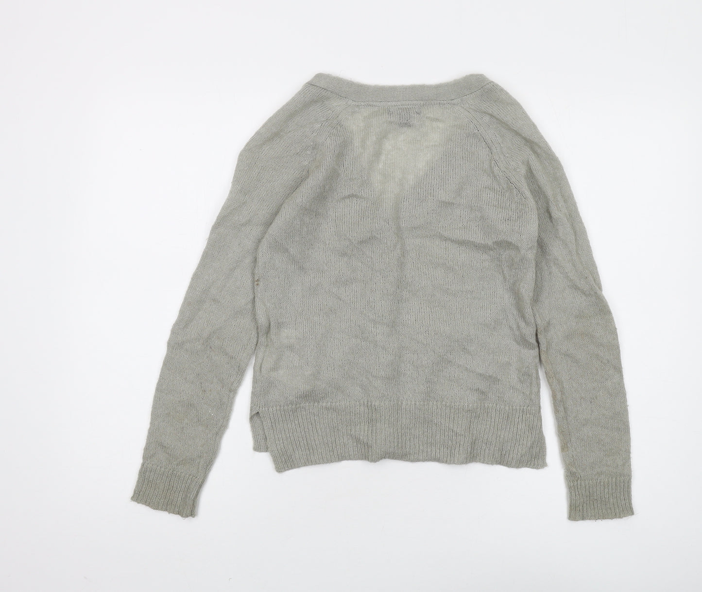 Gap Girls Grey Cardigan, Size 13, Acrylic Blend, V-Neck