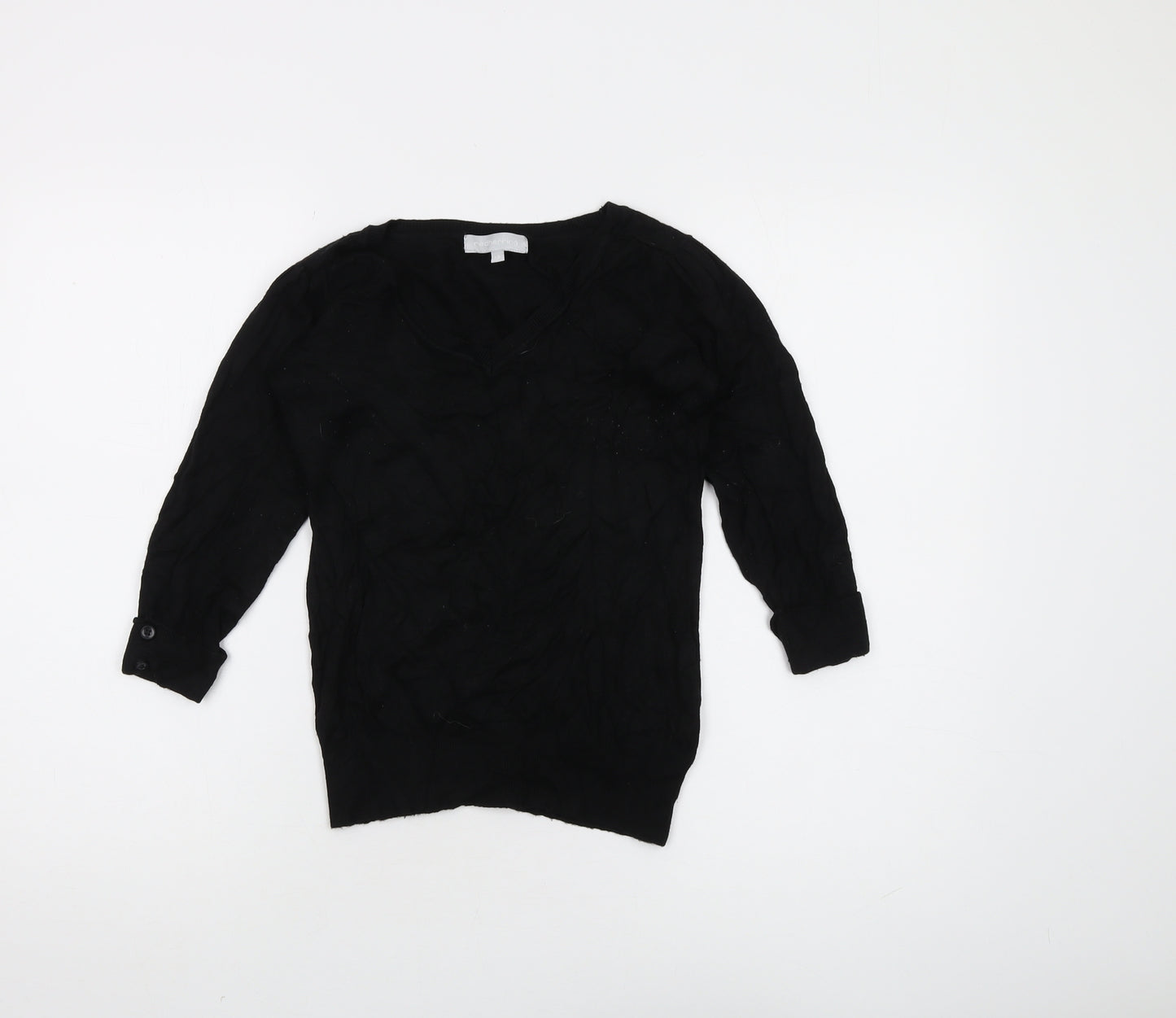 Red Herring Women's Black V-Neck Pullover Jumper, Size 12