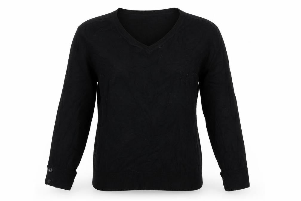 Front view of Red Herring Women's Black V-Neck jumper, size 12