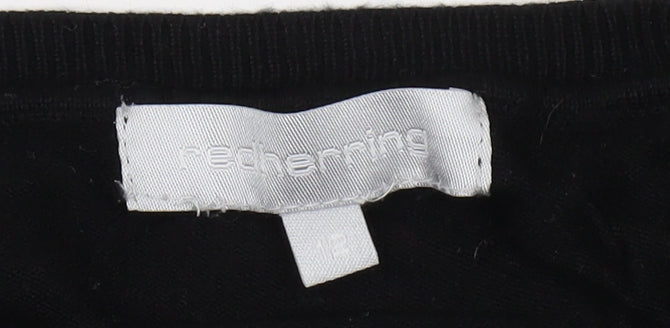 Red Herring Women's Black V-Neck Pullover Jumper, Size 12