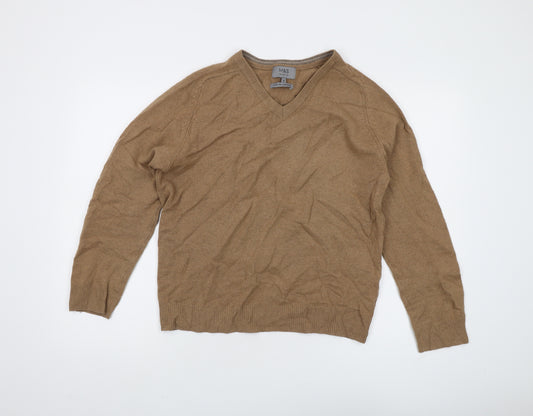 Marks and Spencer Brown Wool V-Neck Jumper M