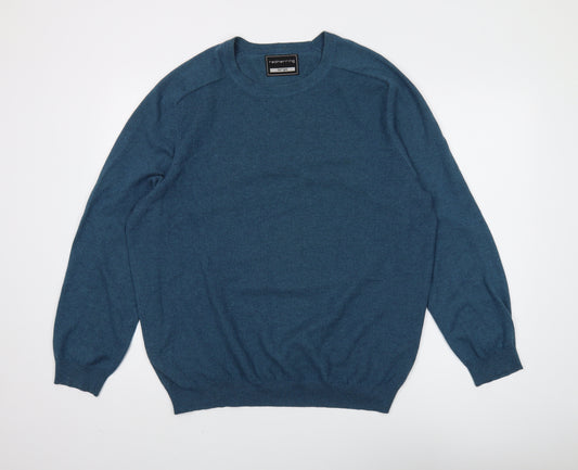 Red Herring Men's Blue Cotton Pullover Jumper L