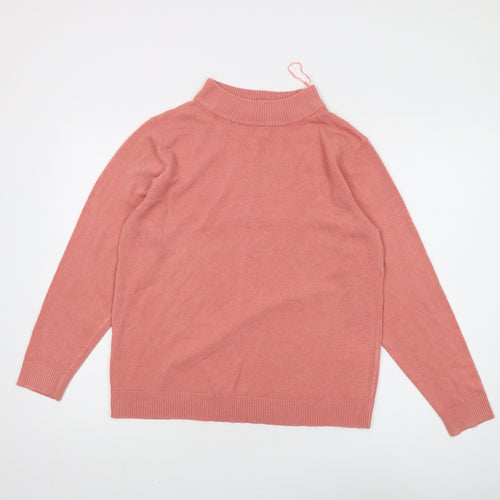 Damart Women's Pink Mock Neck Pullover Jumper