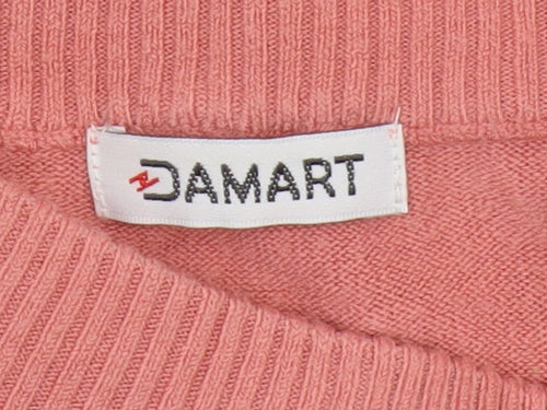 Damart Women's Pink Mock Neck Pullover Jumper