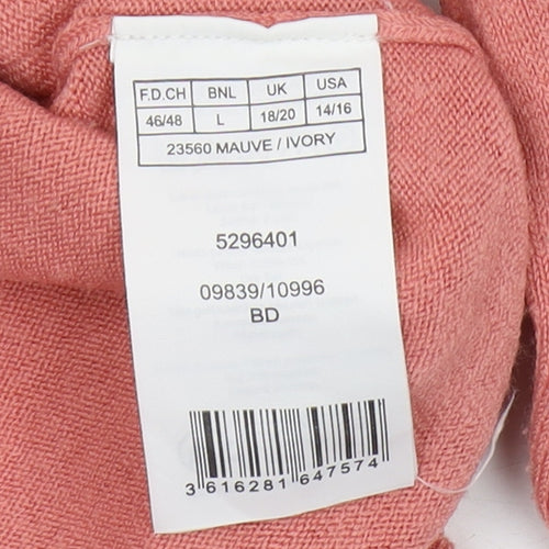 Damart Women's Pink Mock Neck Pullover Jumper