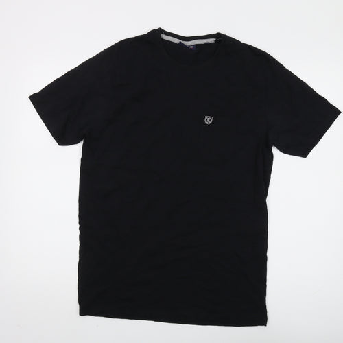 PRE END Men's Black Cotton Crew Neck T-Shirt M