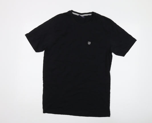 PRE END Men's Black Cotton Crew Neck T-Shirt M