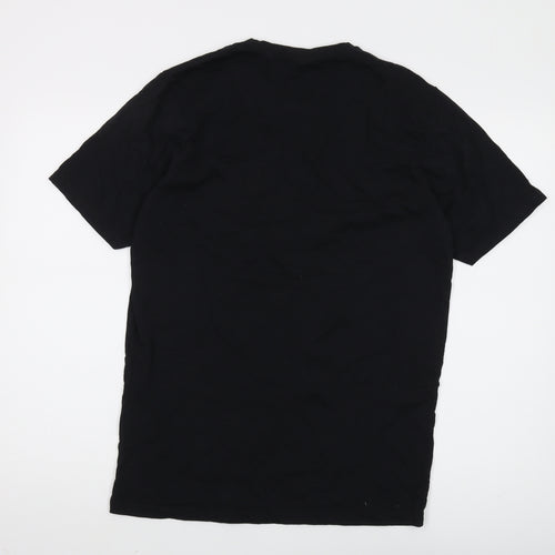 PRE END Men's Black Cotton Crew Neck T-Shirt M