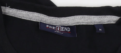PRE END Men's Black Cotton Crew Neck T-Shirt M