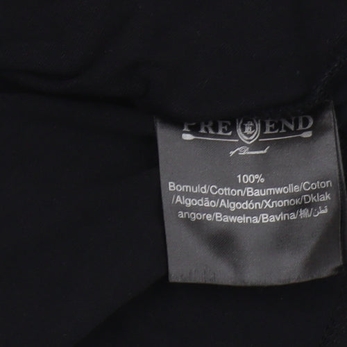 PRE END Men's Black Cotton Crew Neck T-Shirt M