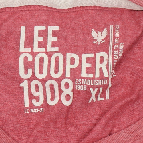 Lee Cooper Men's Red XL Vintage Graphic T-Shirt