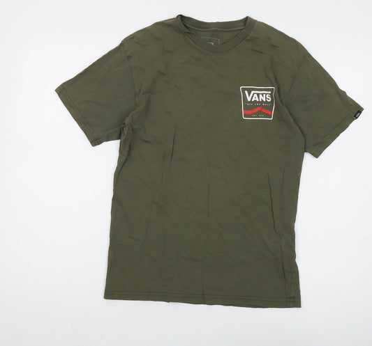 Vans Men's Classic Green Logo T-Shirt, Size S, Lightweight