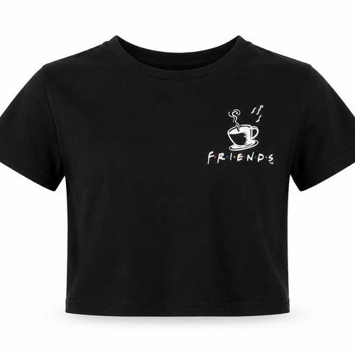 Friends Girls Black Cropped T-Shirt, 7-8 Years, Graphic Logo
