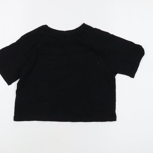 Friends Girls Black Cropped T-Shirt, 7-8 Years, Graphic Logo