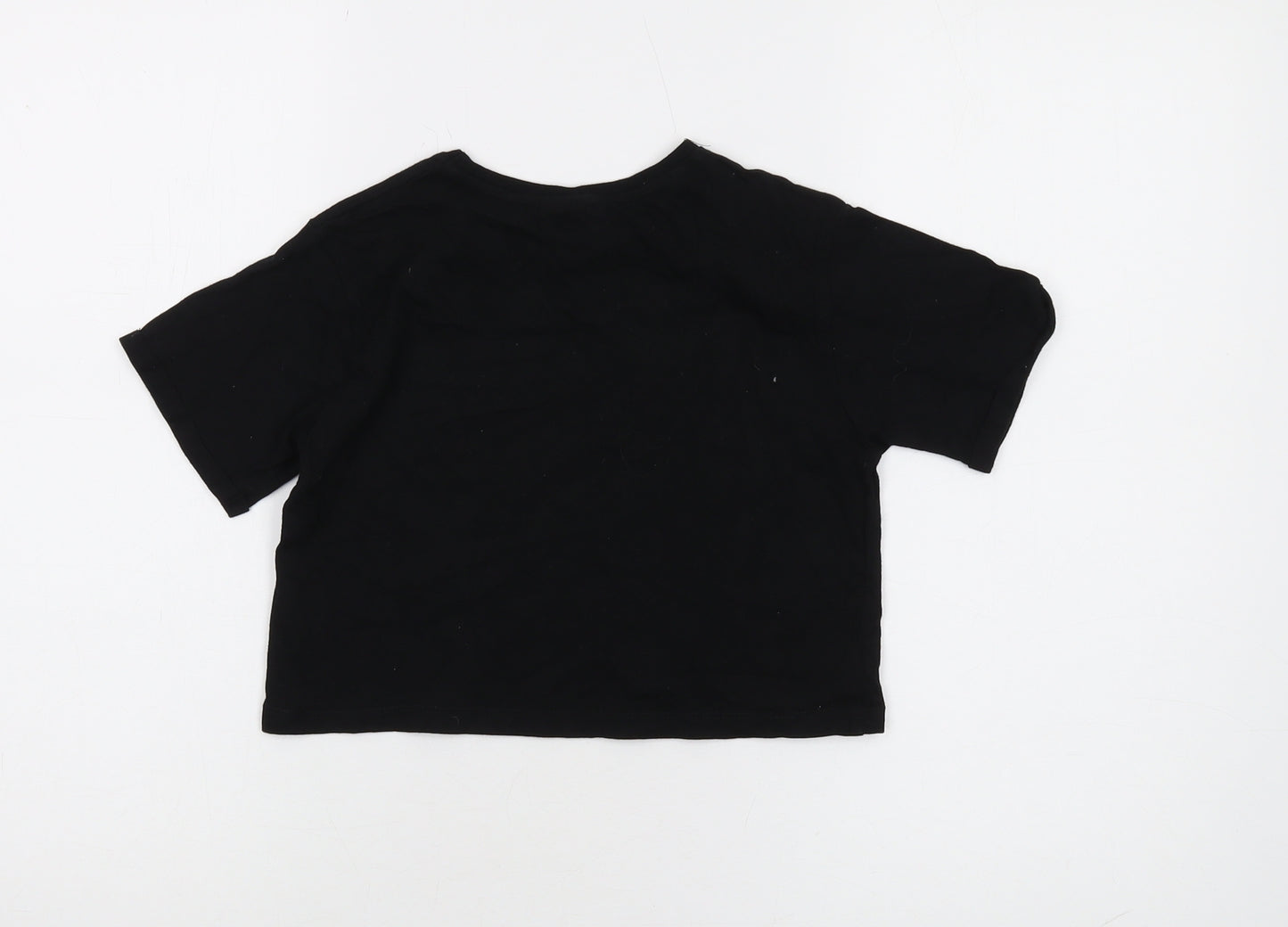 Friends Girls Black Cropped T-Shirt, 7-8 Years, Graphic Logo