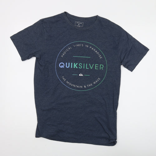 Quiksilver Men's Blue Graphic T-Shirt, S, Regular Fit