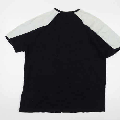French Connection Men’s Black T-Shirt XL Cotton Crew