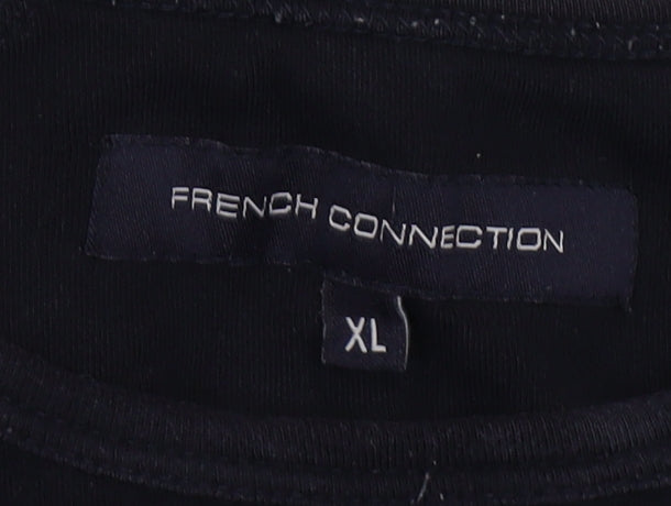 French Connection Men’s Black T-Shirt XL Cotton Crew