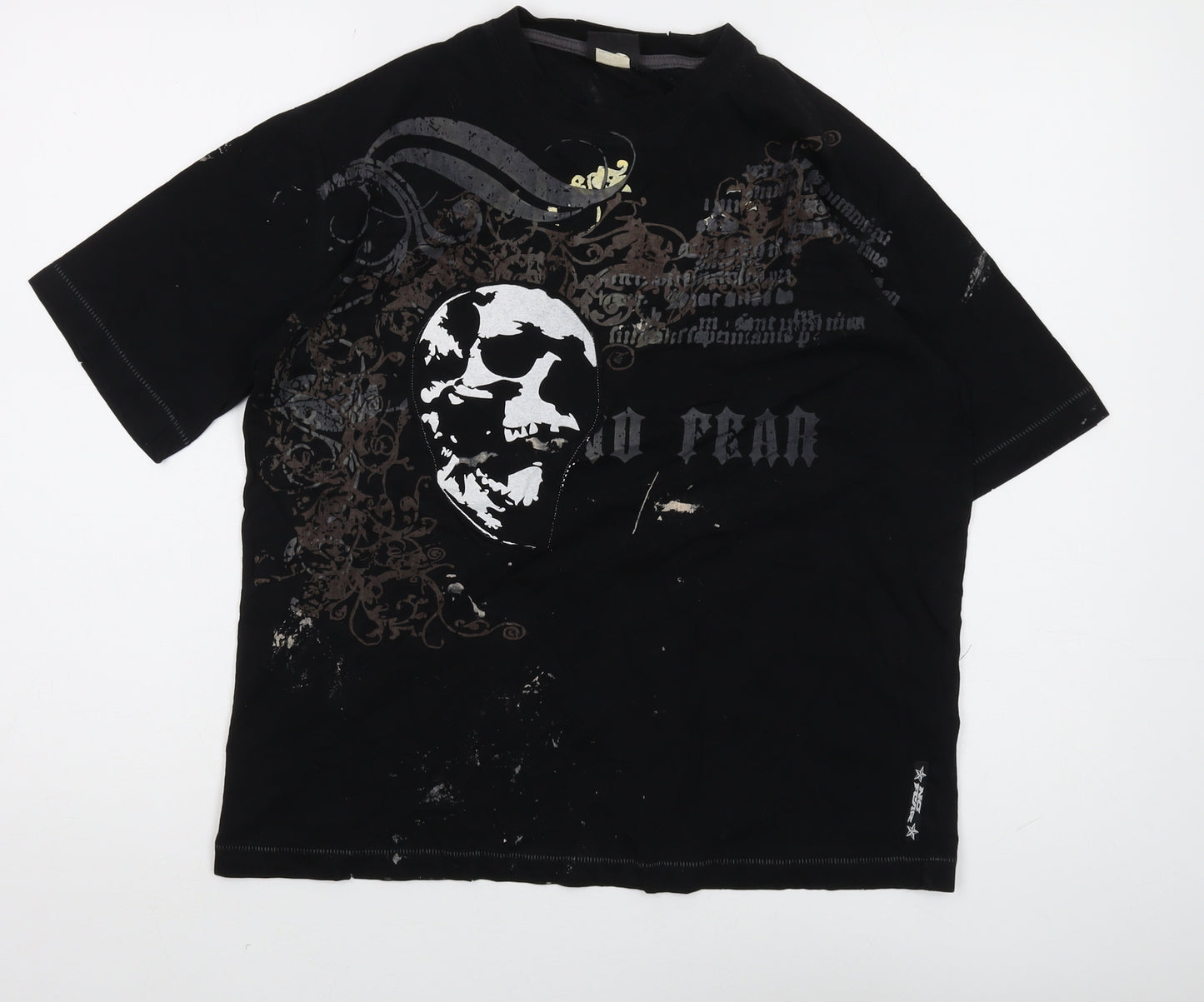 No Fear Boys Black Graphic Skull T-Shirt 13-14 Years