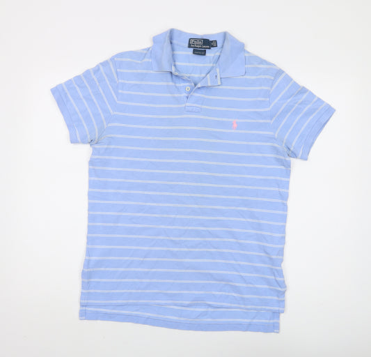 Ralph Lauren Men's Blue Striped Polo, Size M