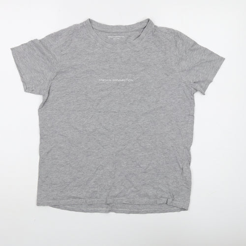 French Connection Grey Basic T-Shirt for Women, Size L