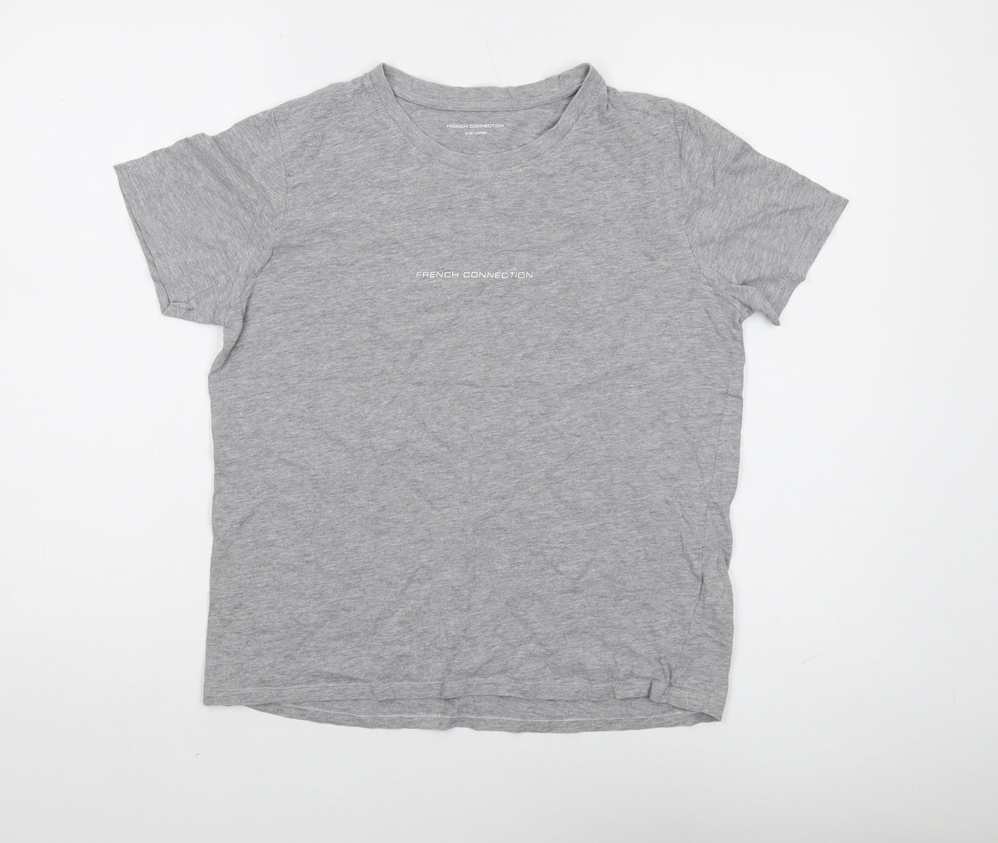 French Connection Grey Basic T-Shirt for Women, Size L
