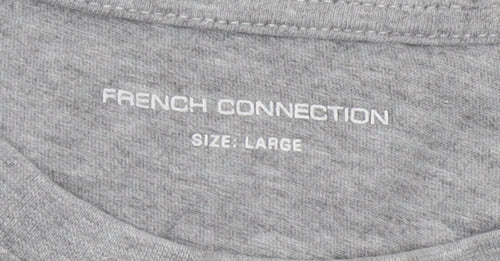 French Connection Grey Basic T-Shirt for Women, Size L