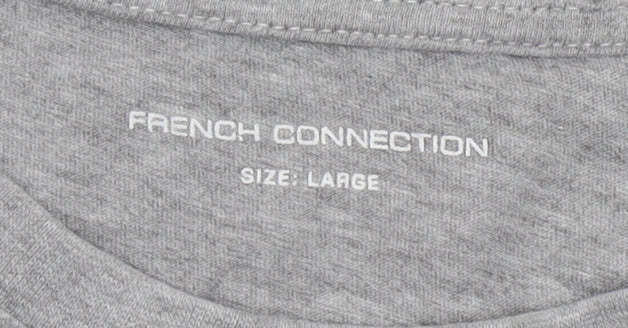 French Connection Grey Basic T-Shirt for Women, Size L