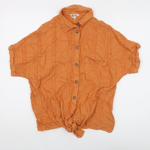 Saltrock Women's Orange Button-Up Shirt, Size 8