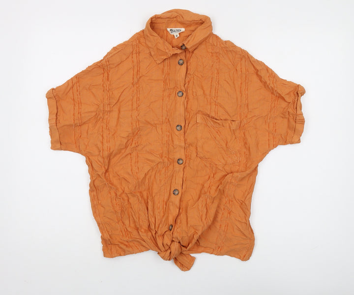 Saltrock Women's Orange Button-Up Shirt, Size 8