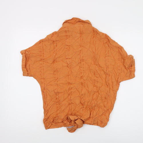 Saltrock Women's Orange Button-Up Shirt, Size 8