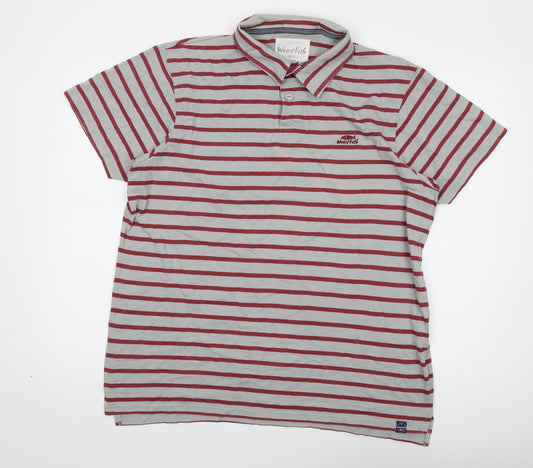 Weird Fish Mens Red XL Striped Polo Shirt