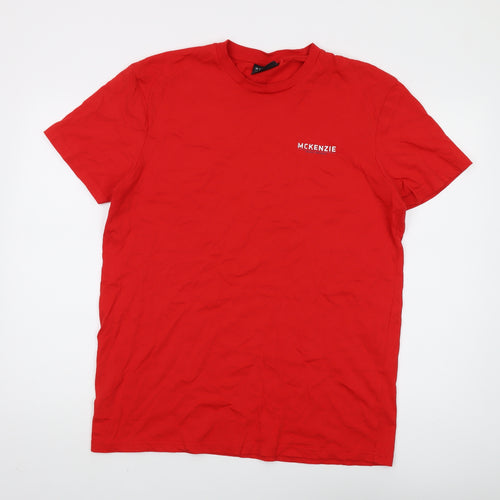 McKenzie Men's Red Crew Neck T-Shirt Size L